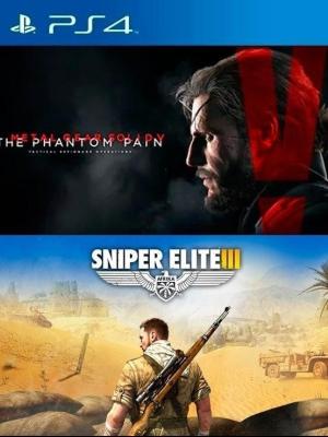 2 JUEGOS EN 1 METAL GEAR SOLID V THE PHANTOM PAIN MAS Sniper Elite 3 PS4